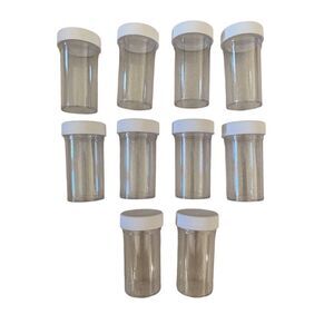 Lot Of 10 Plastic Vials Bottles Jars Containers Home Decor Art Crafts